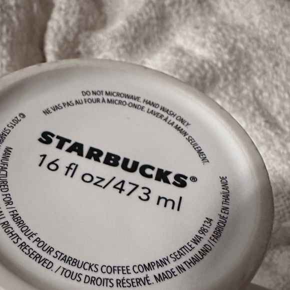 Starbucks 16 OZ Latte mug! White and Gold! - Picture 5 of 7
